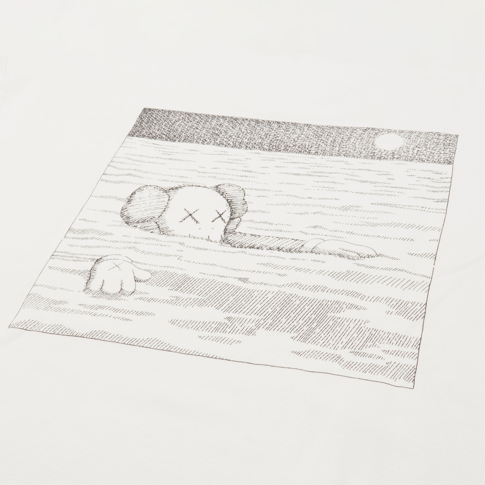 Back logo view of Kaws X Uniqlo Ut Graphic White Sweatshirt 467395